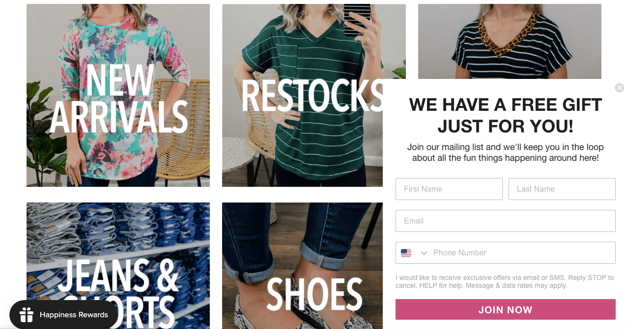 customer retention campaigns - onyx and oak new arrivals