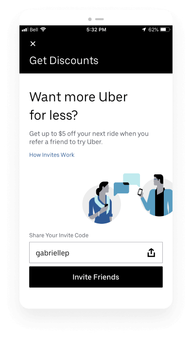 brands using rewards to get repeat customers - Uber referral