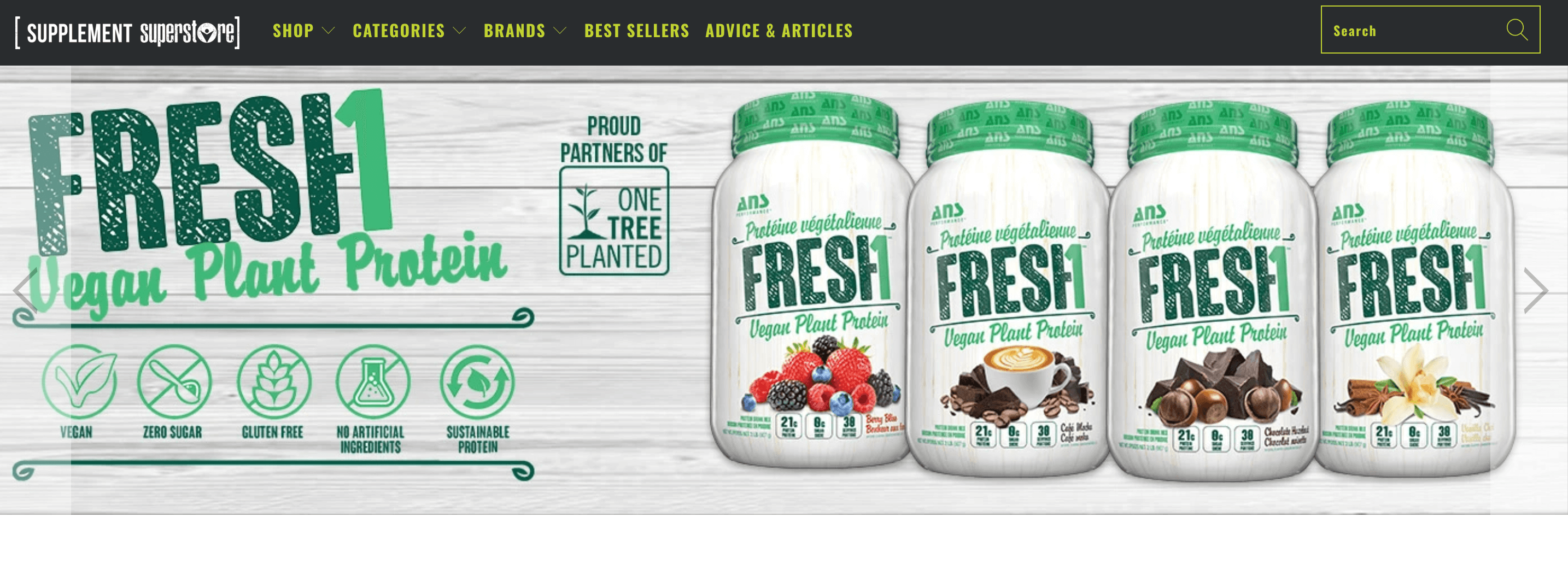 Supplement Superstore homepage 2020