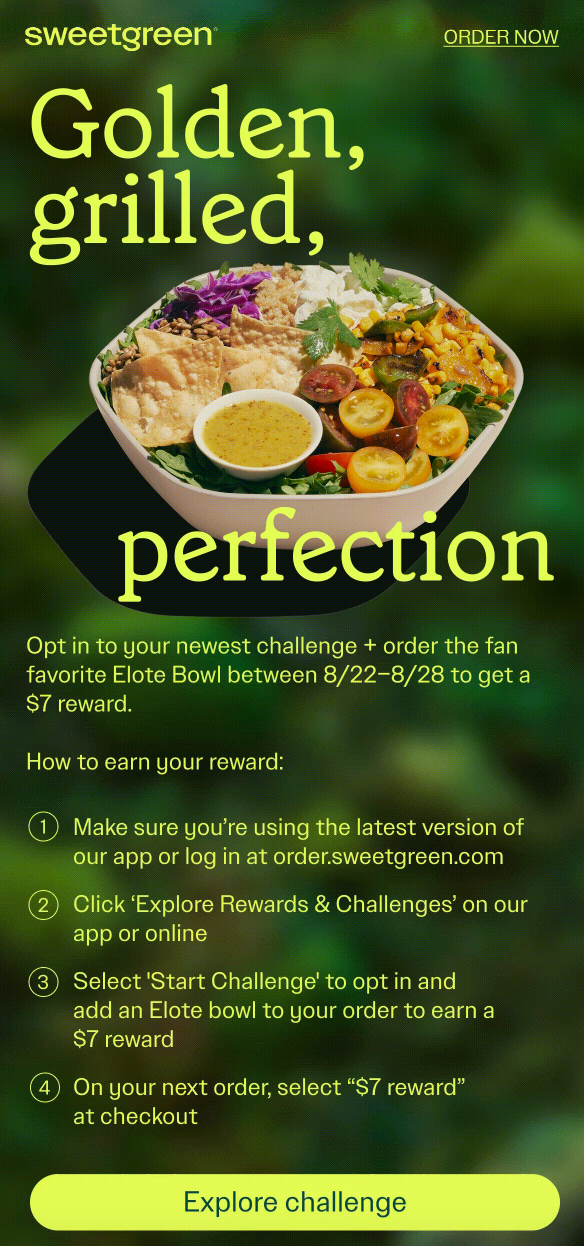 ALT How Sweetgreen Launched its Summer Rewards Program article - screenshot of sweetgreens email giving a step by step process on their loyalty program