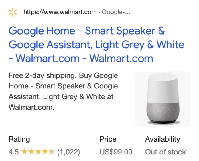 screenshot of a google home 