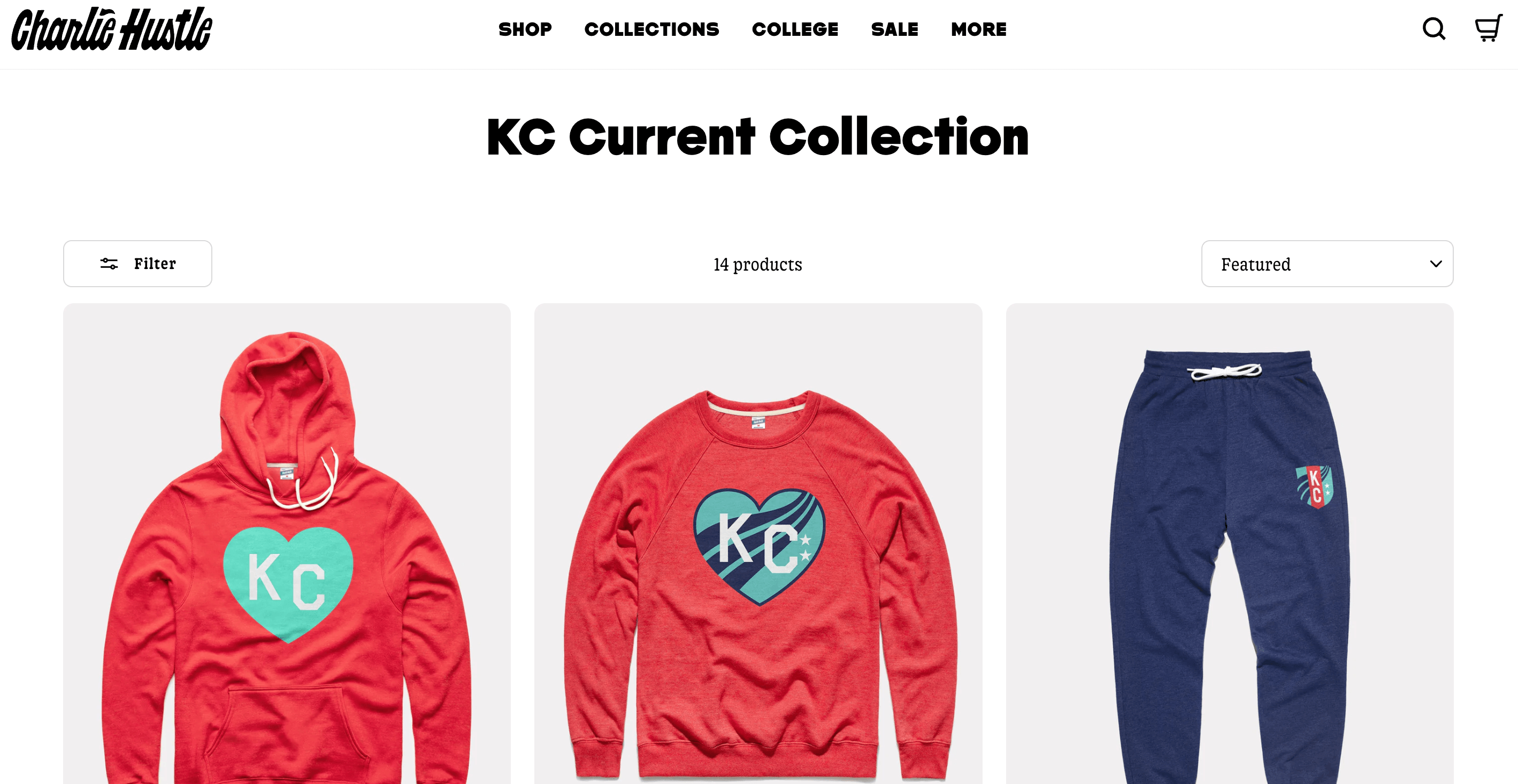 Charlie Hustle KC Current KC Heart Hoodie - Red