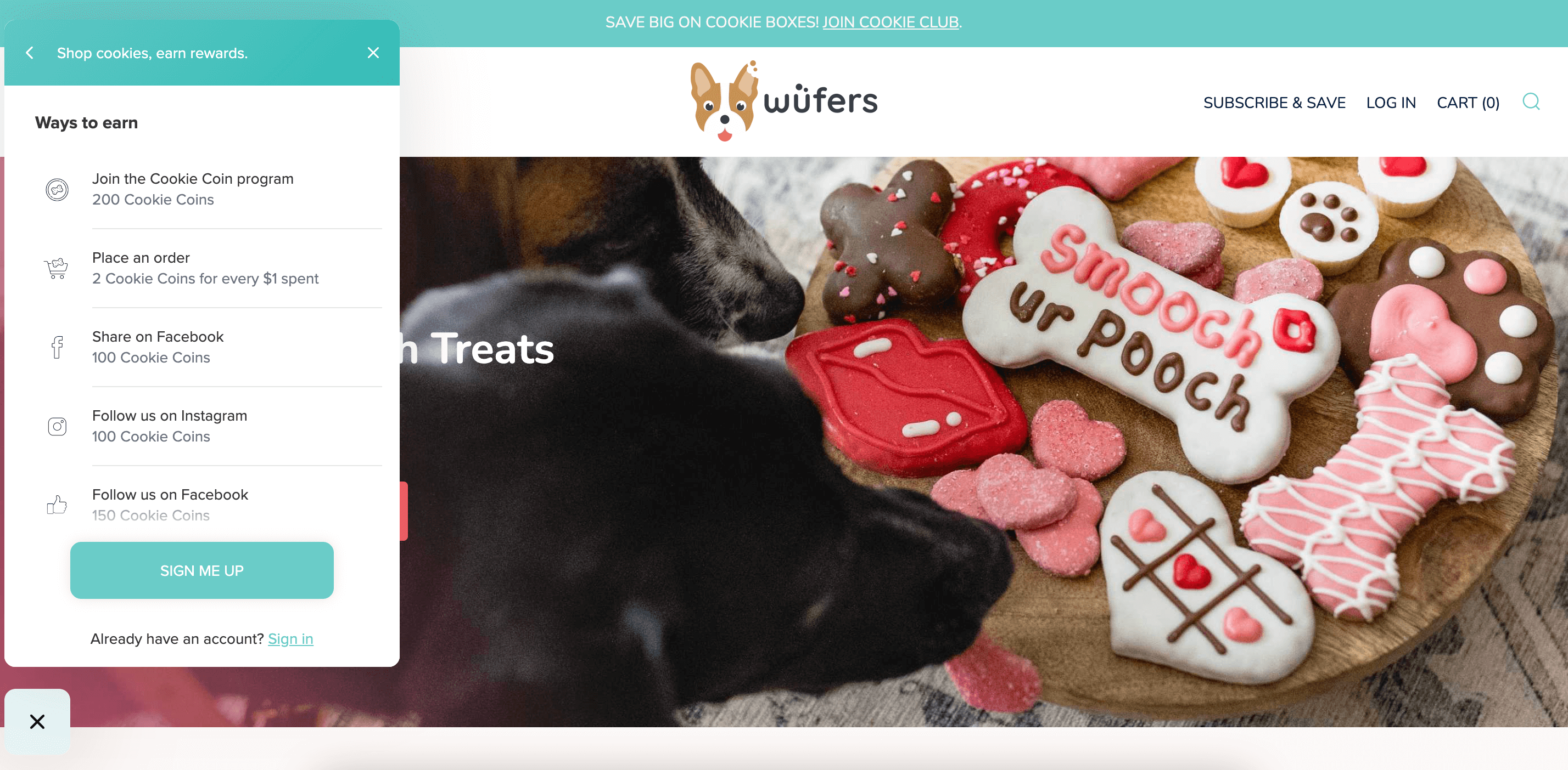 wufers panel and homepage