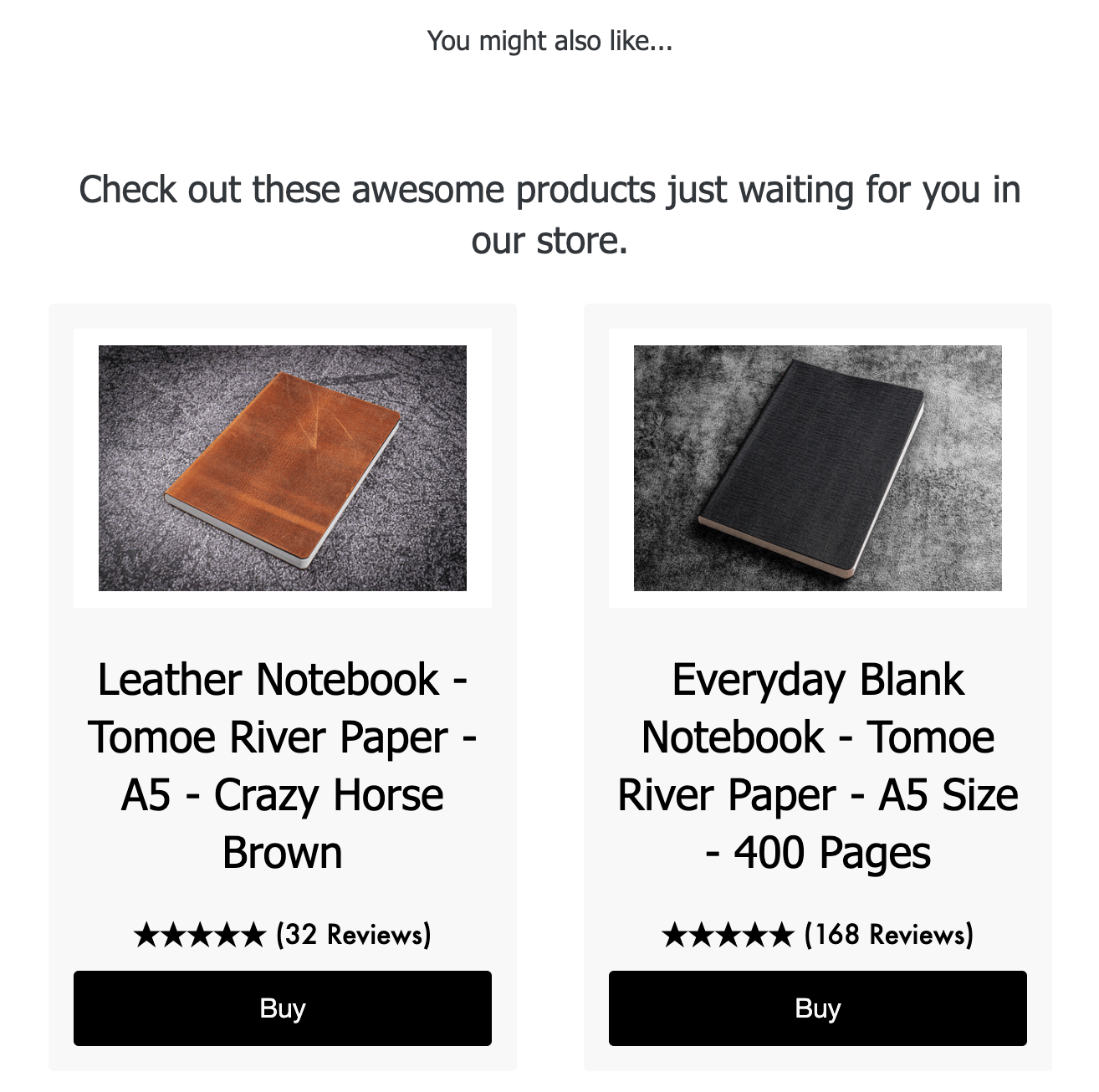 Post-purchase emails - Galen Leather - upsell email screenshot