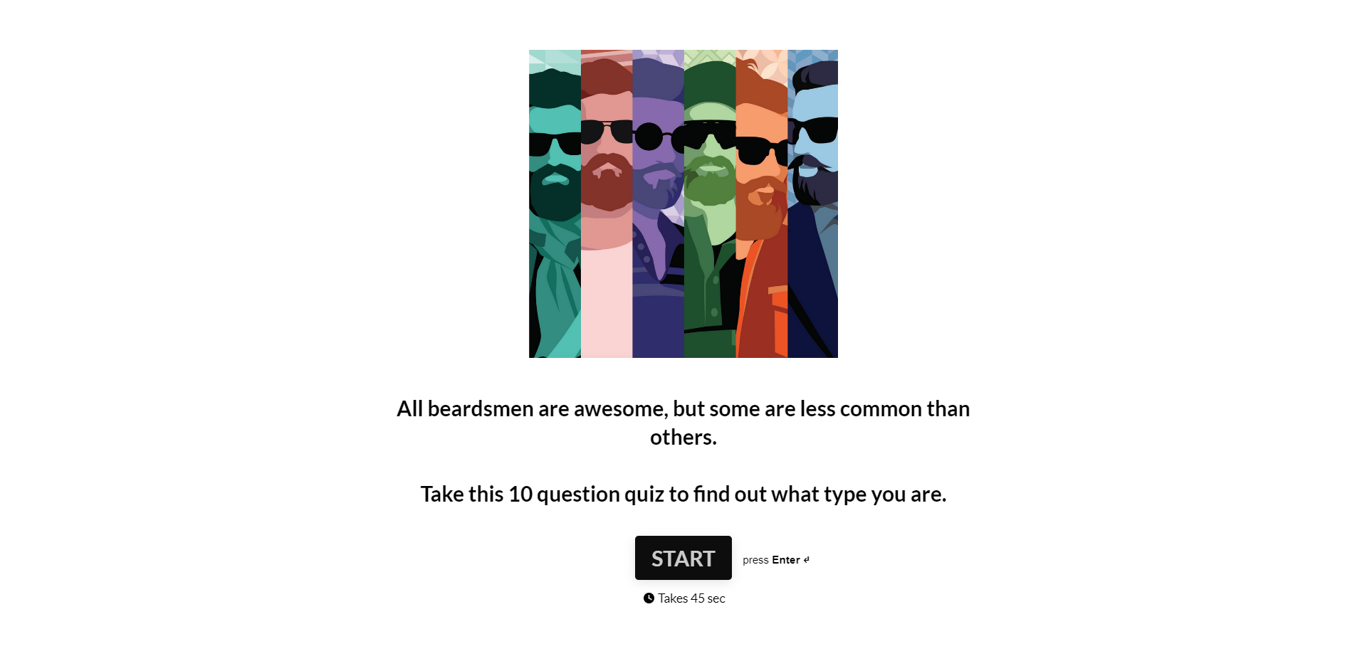 Ecommerce Personalization Tactics–A screenshot from Beardbrand's website of their personalized online quiz. It says, 