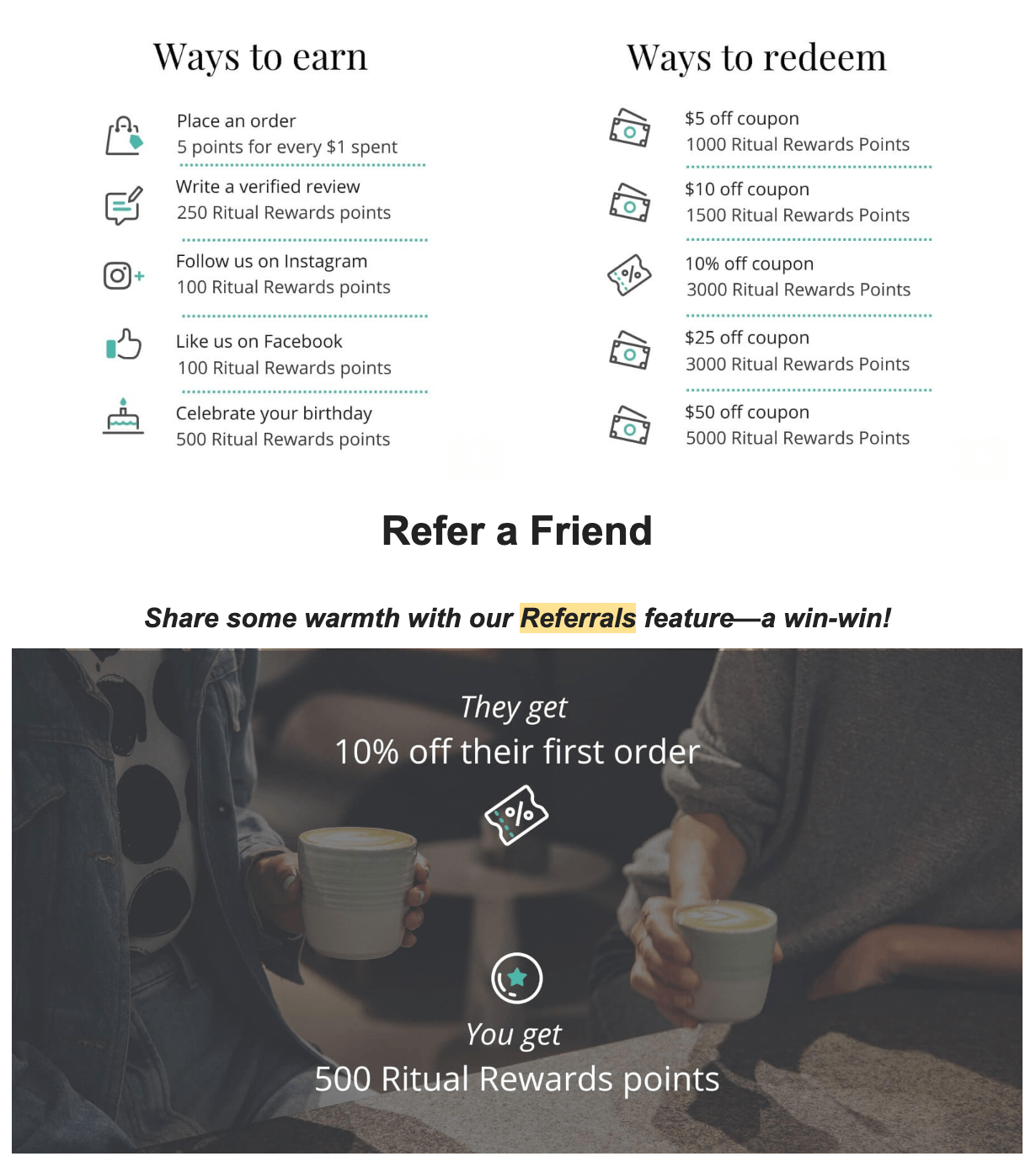 How to Turn Customer into Brand Advocates -cafune coffee referral email example 
