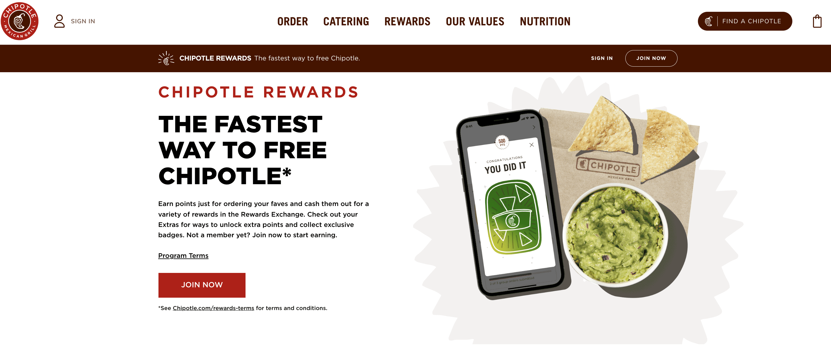 5 Best Social Media Rewards Campaigns article - chipotle rewards homepage