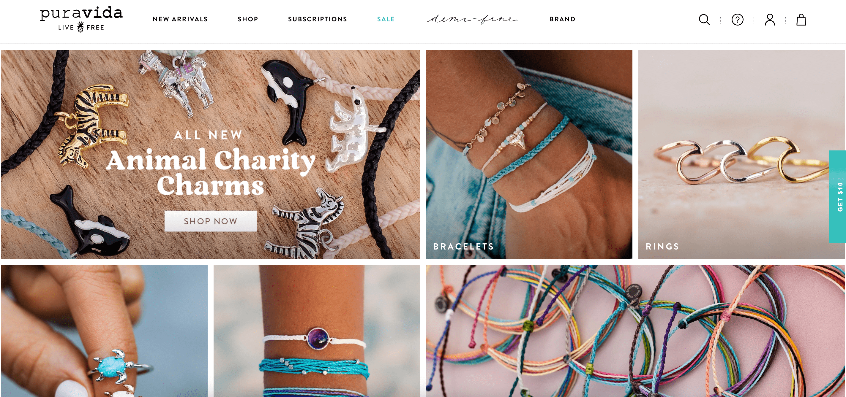 pura vida bracelets homepage