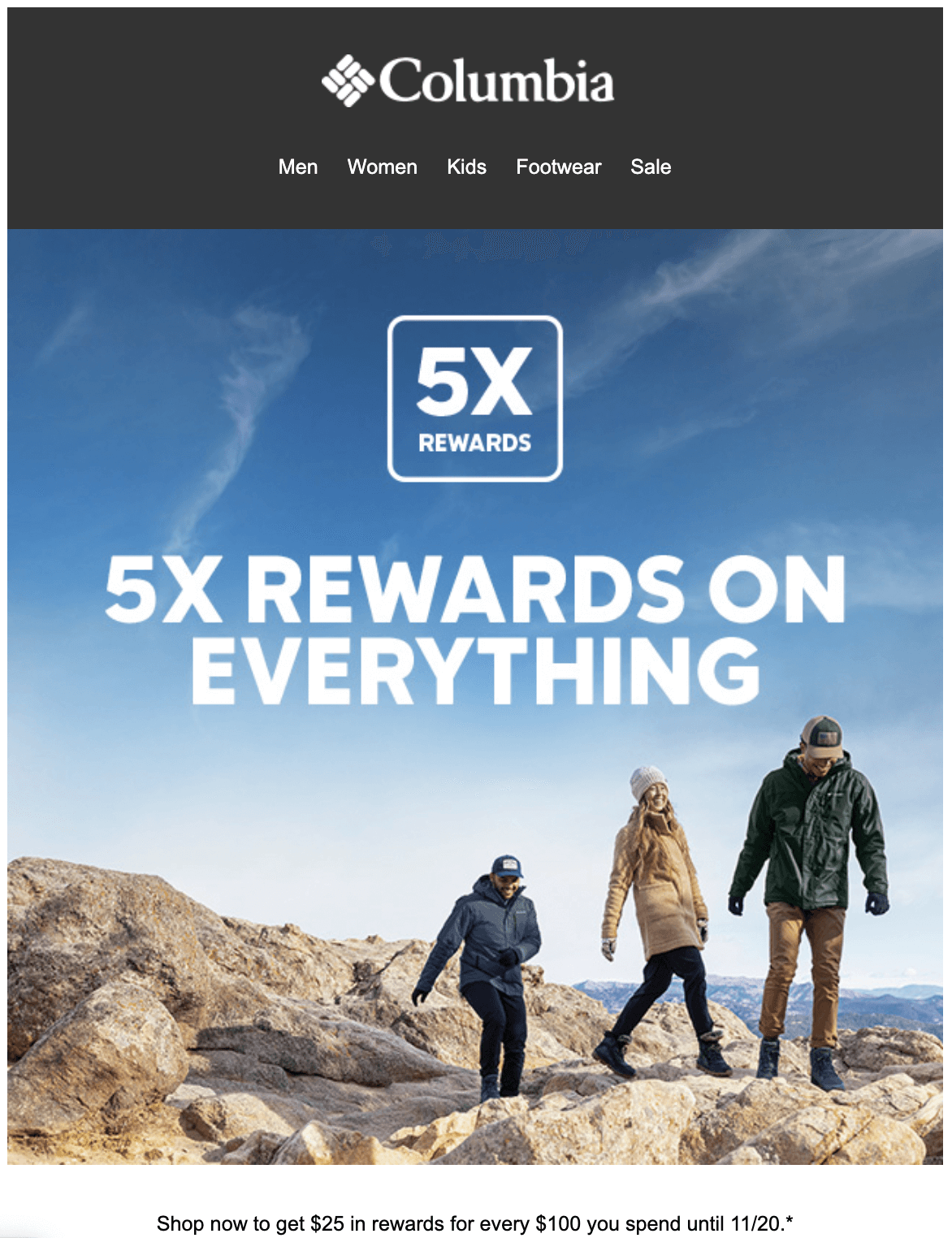 Columbia discount sportswear rewards