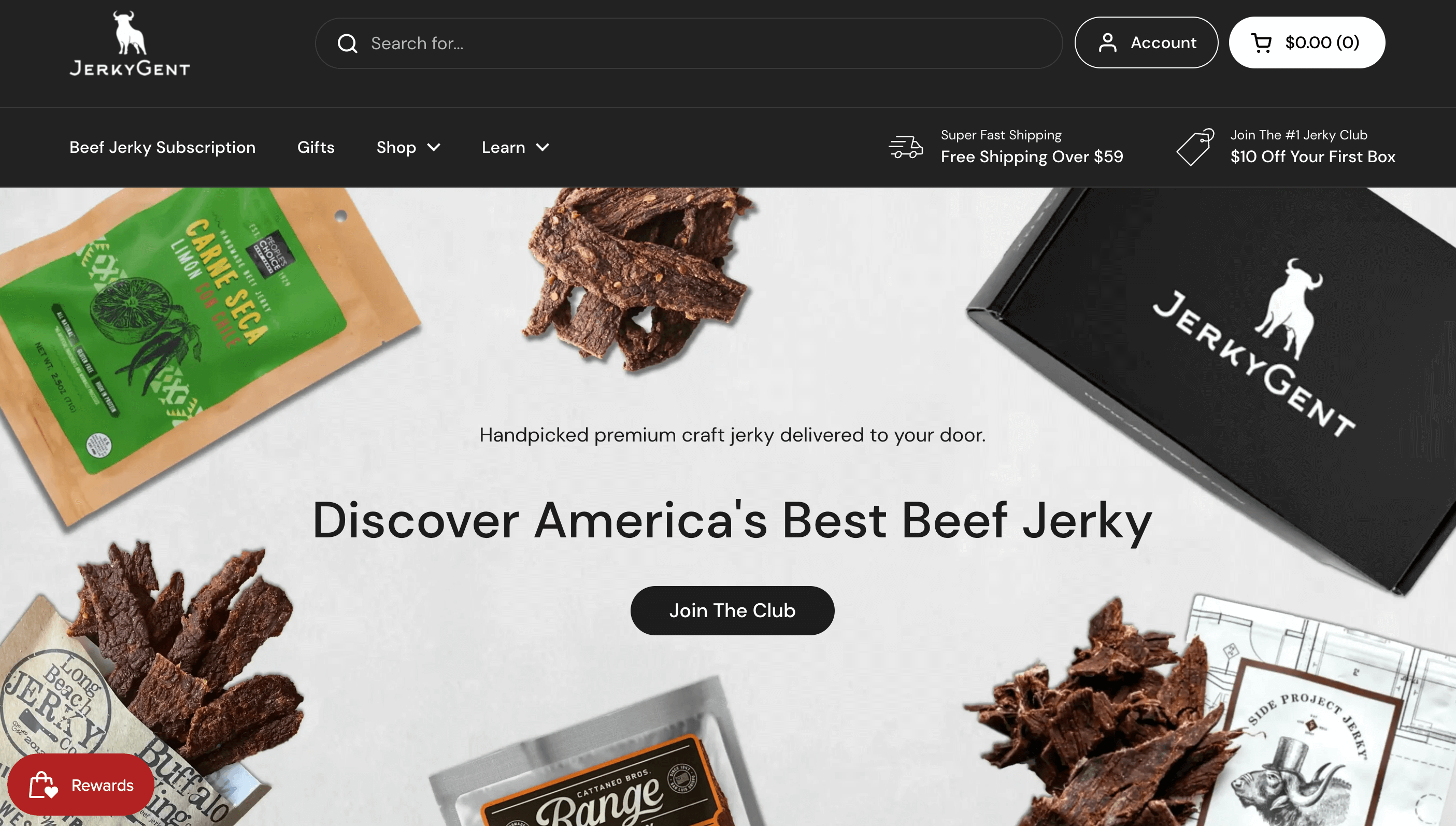 JerkyGent homepage screenshot