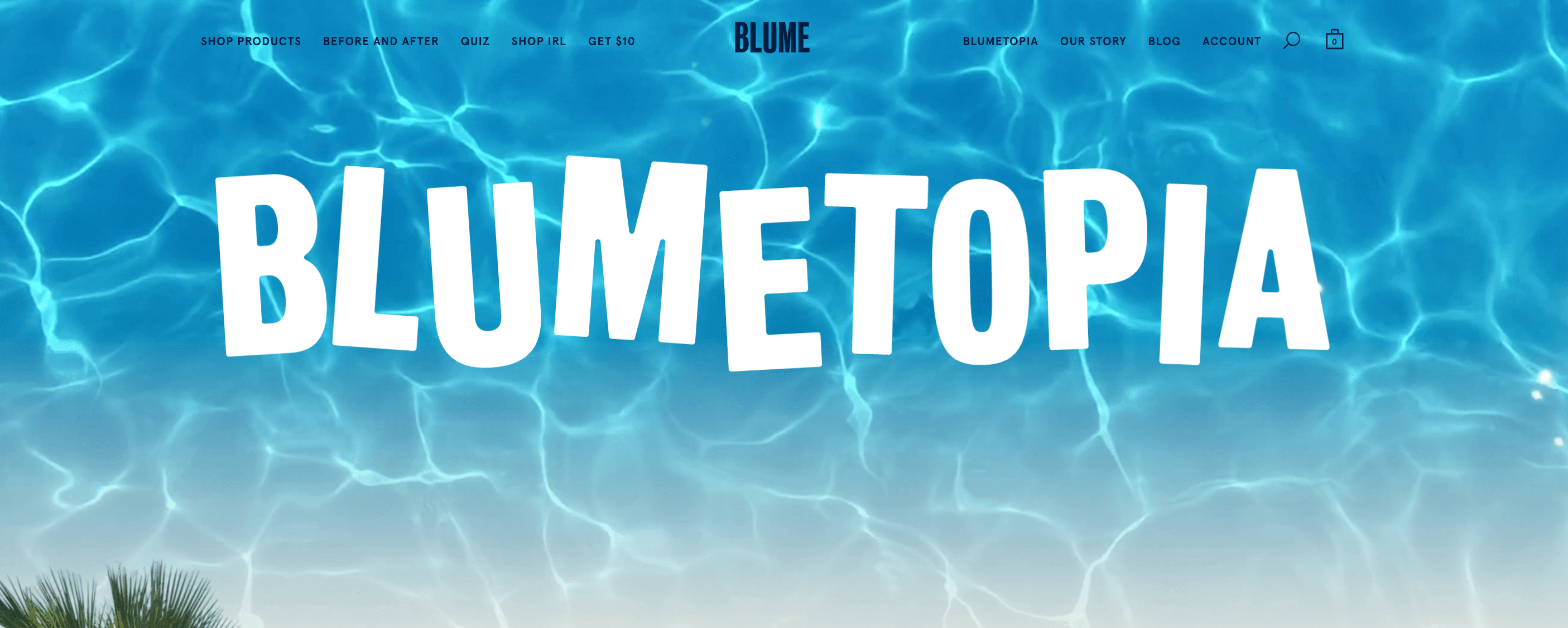 A GIF of the Blumetopia explainer page. It is a scrolling page showing the different parts of the explainer page from the title, ways to join, ways to earn points, ways to redeem rewards, and how to refer friends.