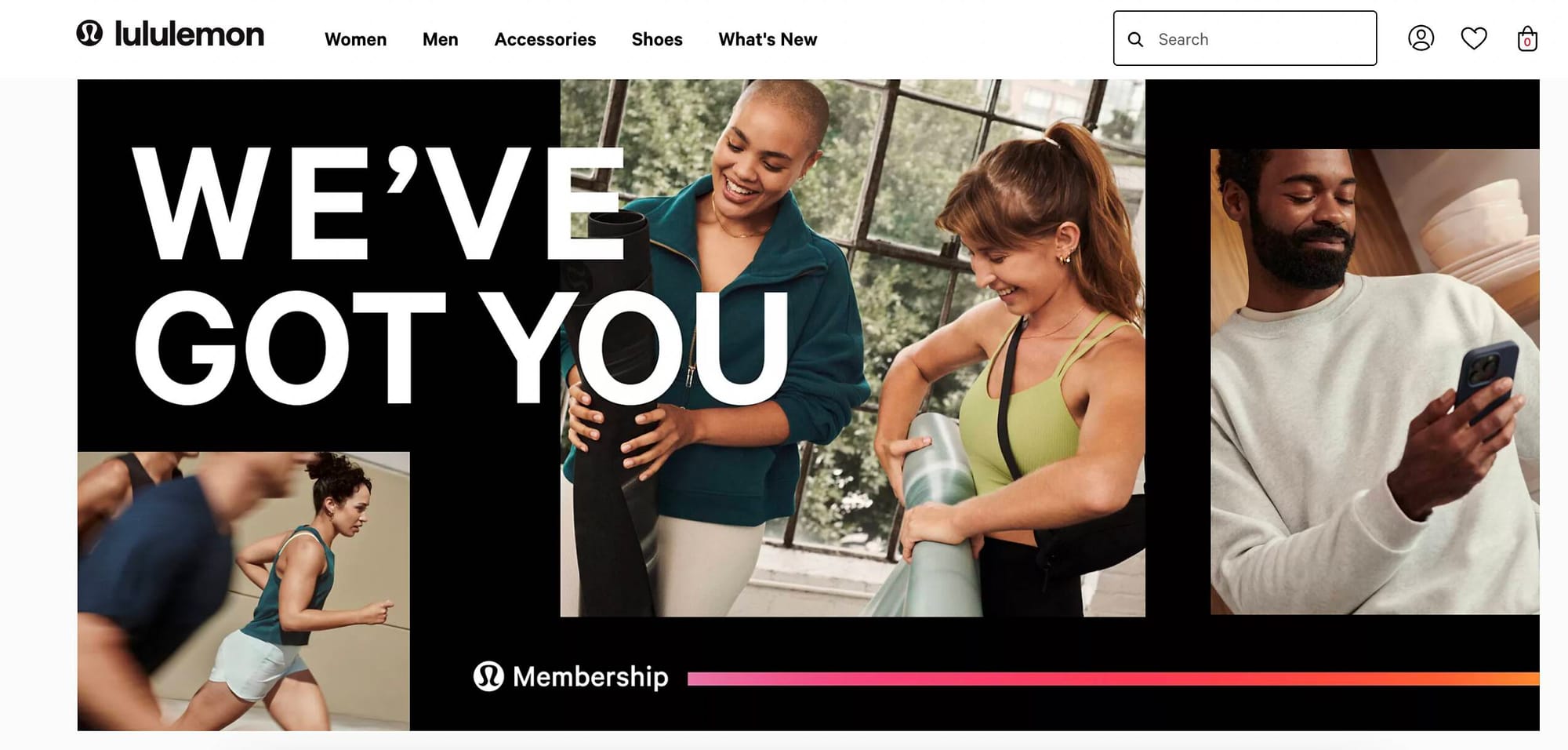 screenshot of lululemon membership page