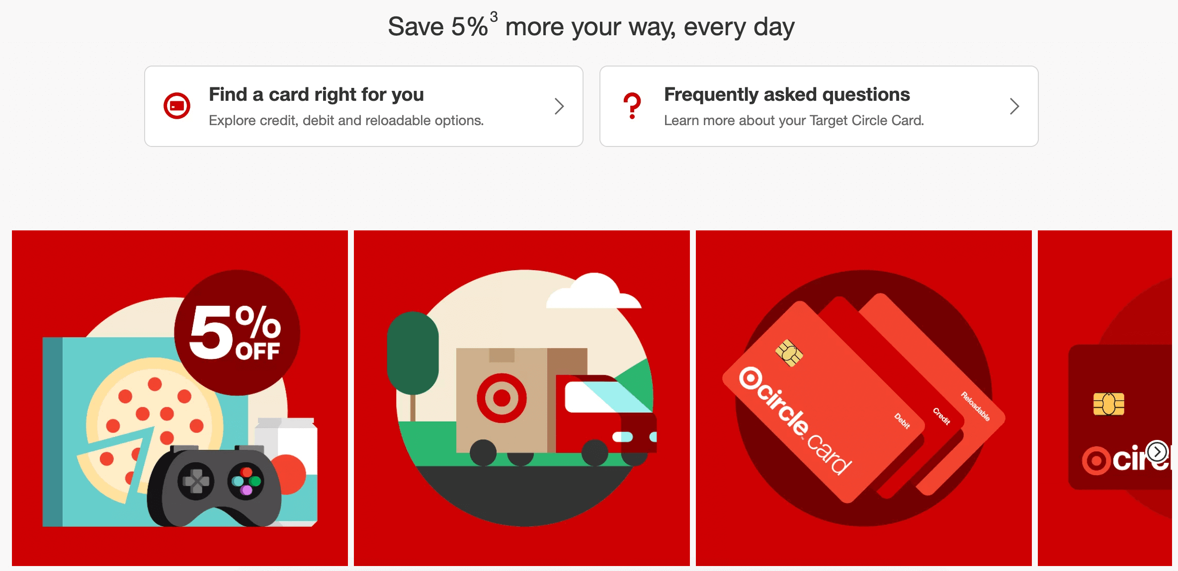 screenshot of target circle homepage