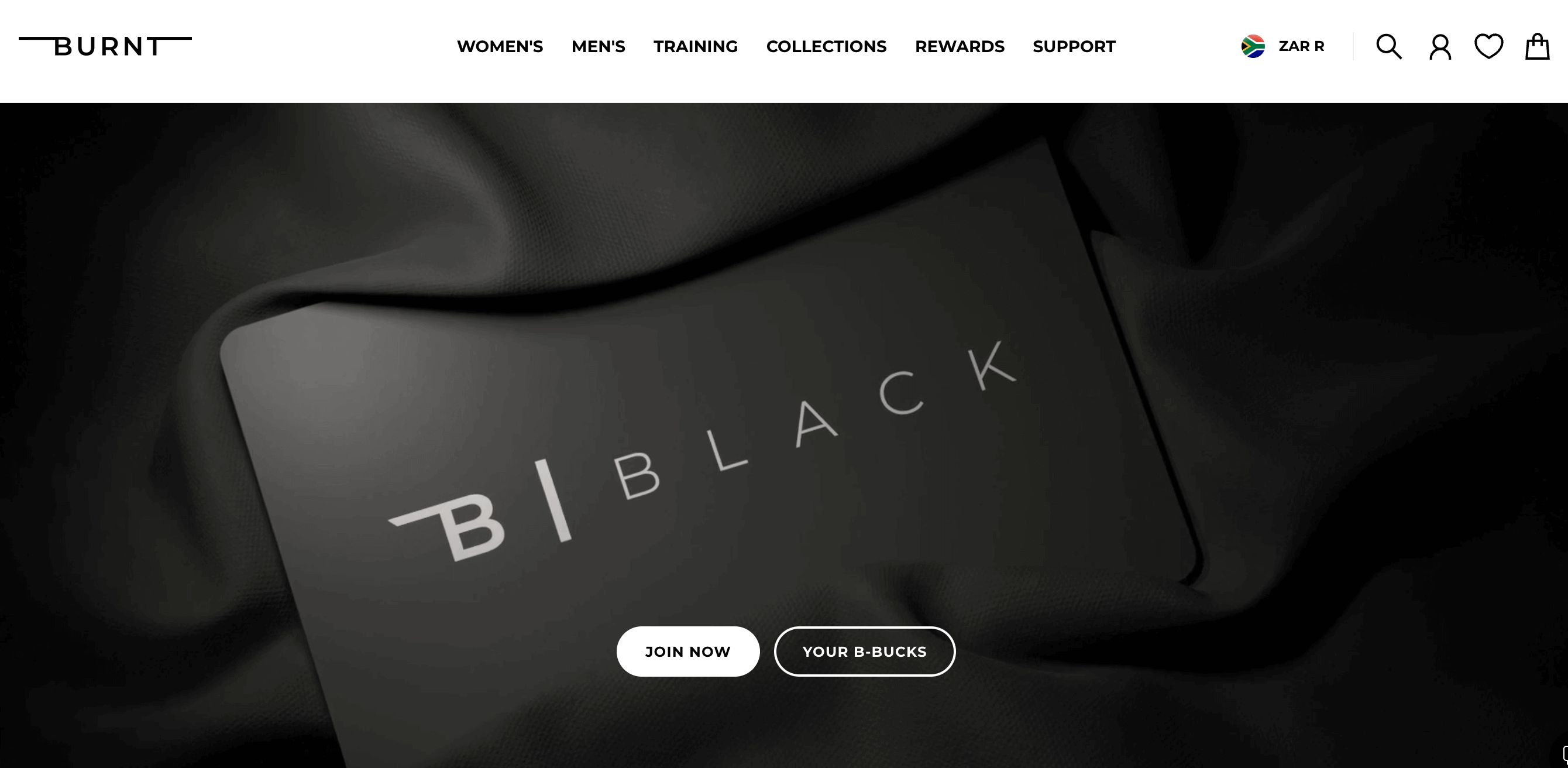 image of burnt black ecommerce brand loyalty page