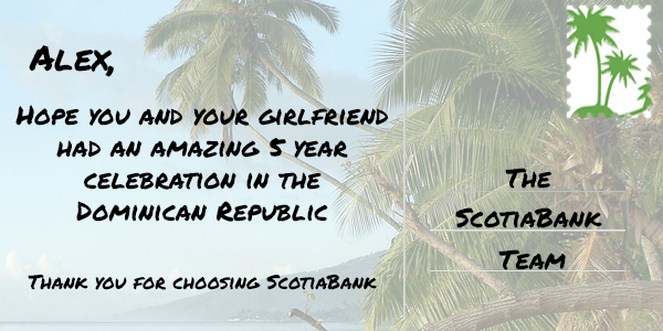 Scotiabank postcard mock