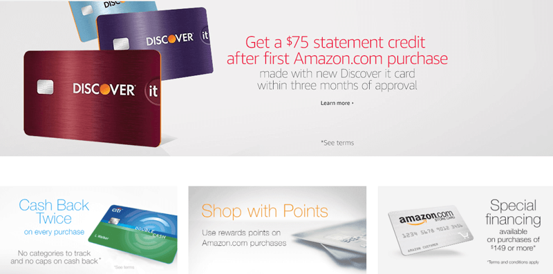 amazon prime credit card cards list