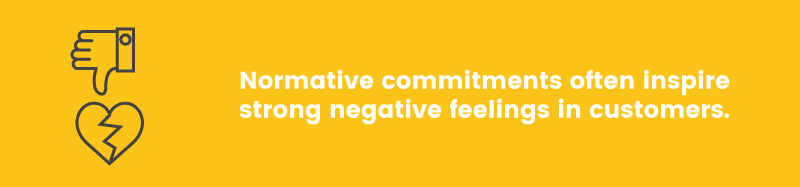 customer commitment normative negative feelings