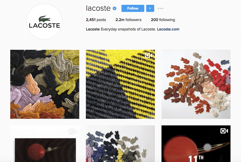 instagram lacoste bio