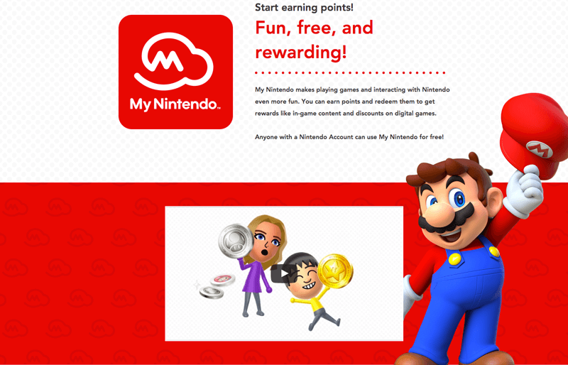 Nintendo Account/My Nintendo details - get points by playing games