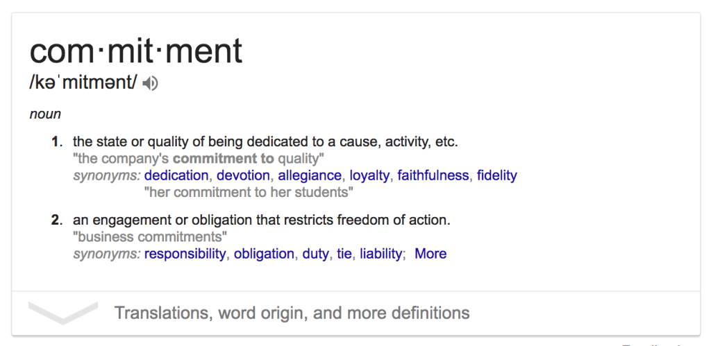 customer commitment definitions