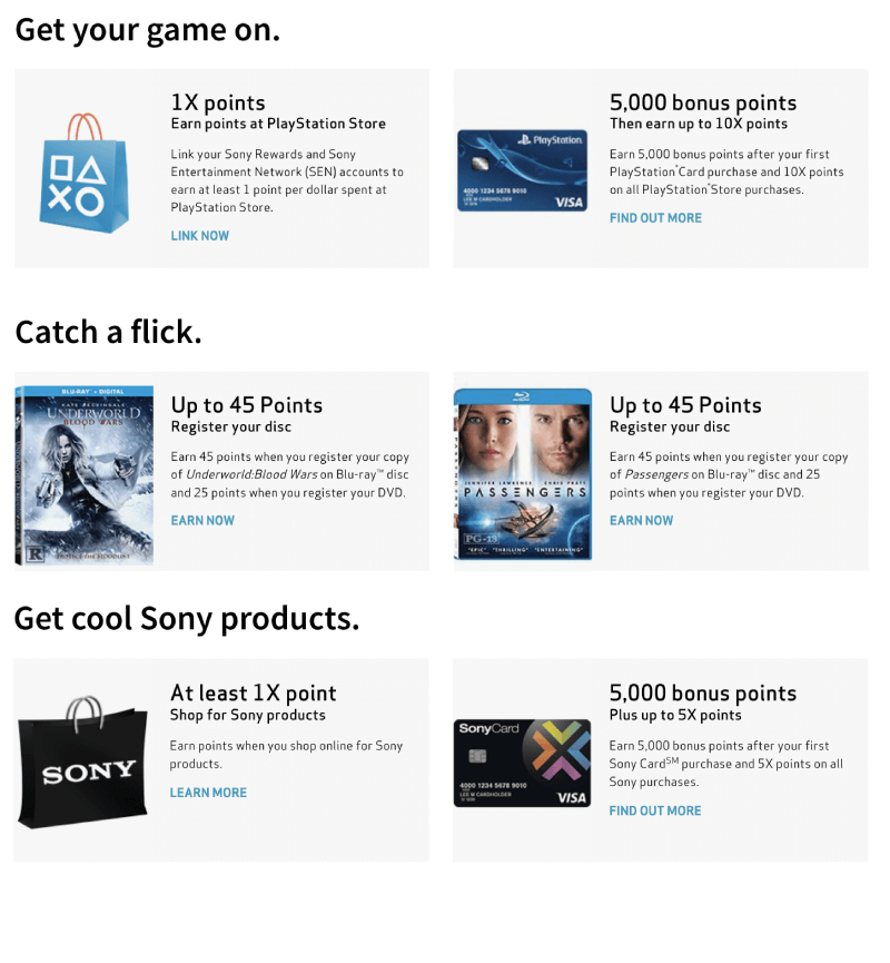 sony rewards overview