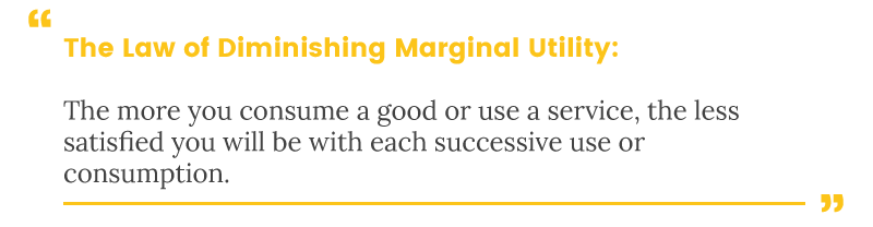 diversified rewards law of diminishing marginal utility quote