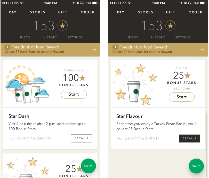 Introduce loyalty programs to like how Starbucks did to re-engage inactive customers.