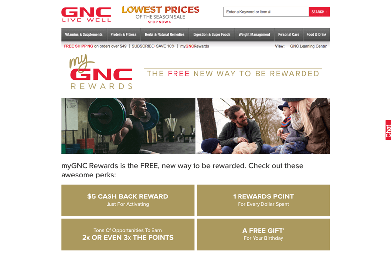 supplements loyalty program example gnc home