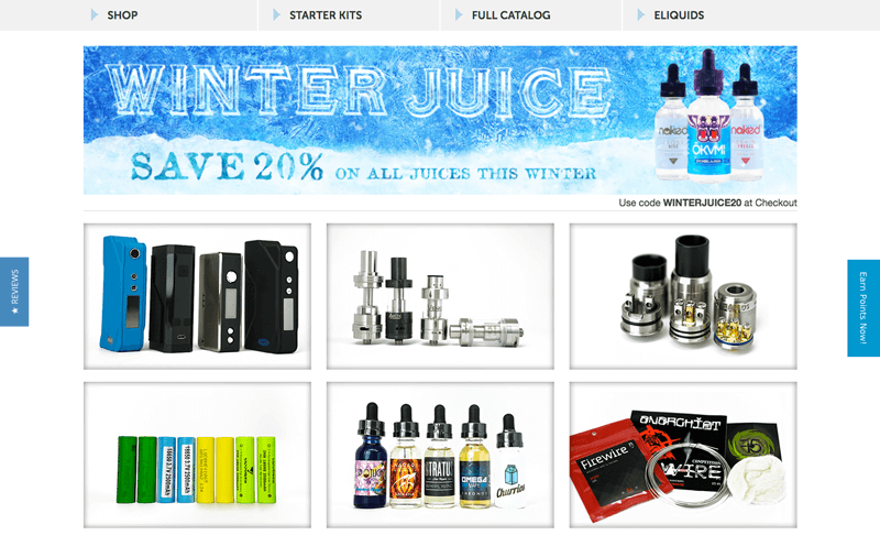 ecig loyalty program examples vapehappy homepage