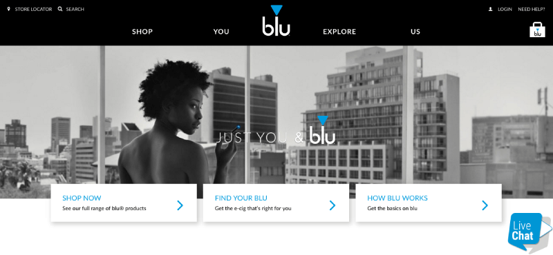 ecig loyalty program examples blu homepage