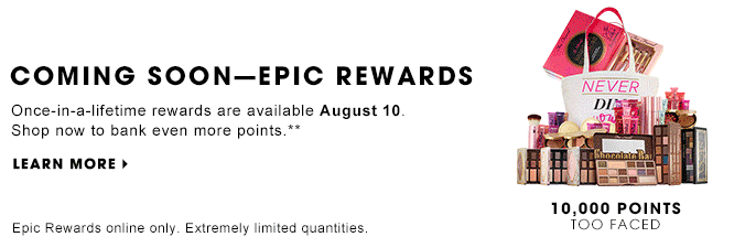 extra points event Sephora epic rewards