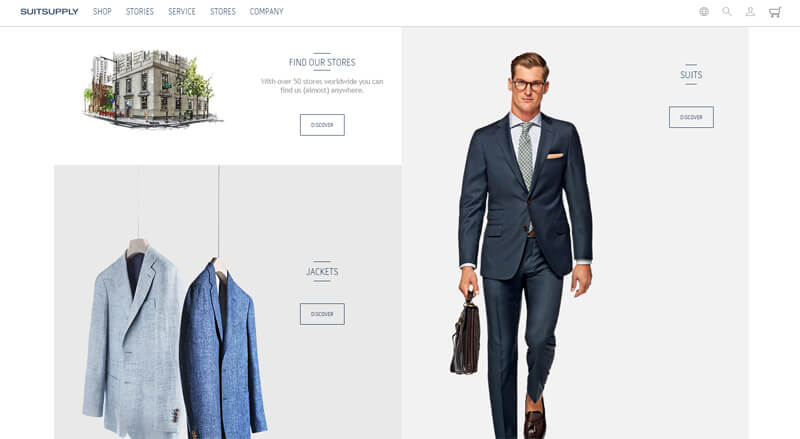 ecommerce homepage suit supply