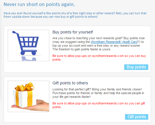 wyndham rewards points